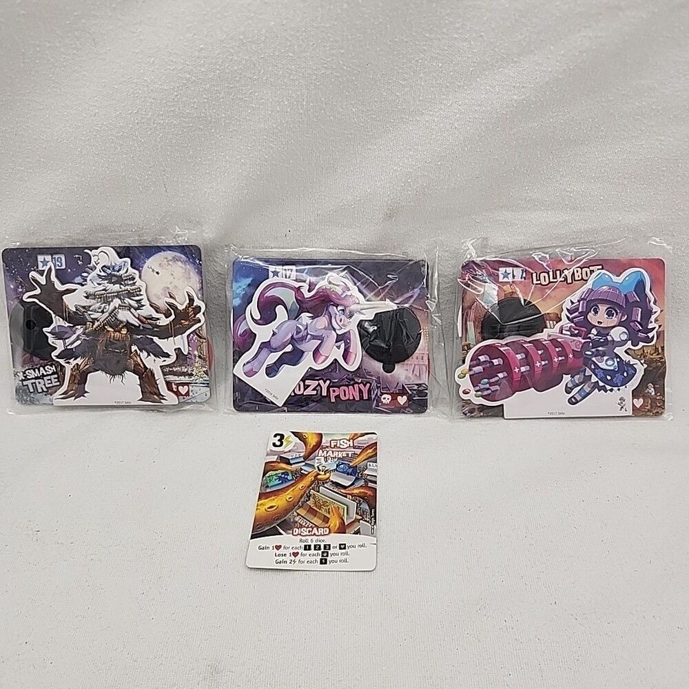 Game King of Tokyo Promo Expansion Rozy Pony Lollybot X-Smash Tree Fish Market